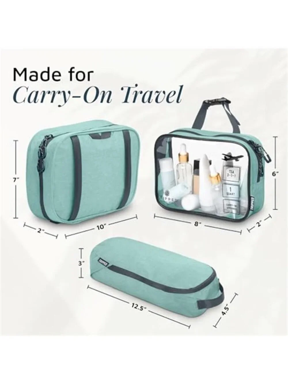 Travel Toiletry Bag Set Hanging Organizer TSA Clear Makeup Cosmetic Bags 3 Piece